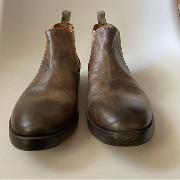 Shoto • Leather Ankle Boots Taupe Tamponato Sz 37 Made In Italy New In Box - Picture 3 of 16